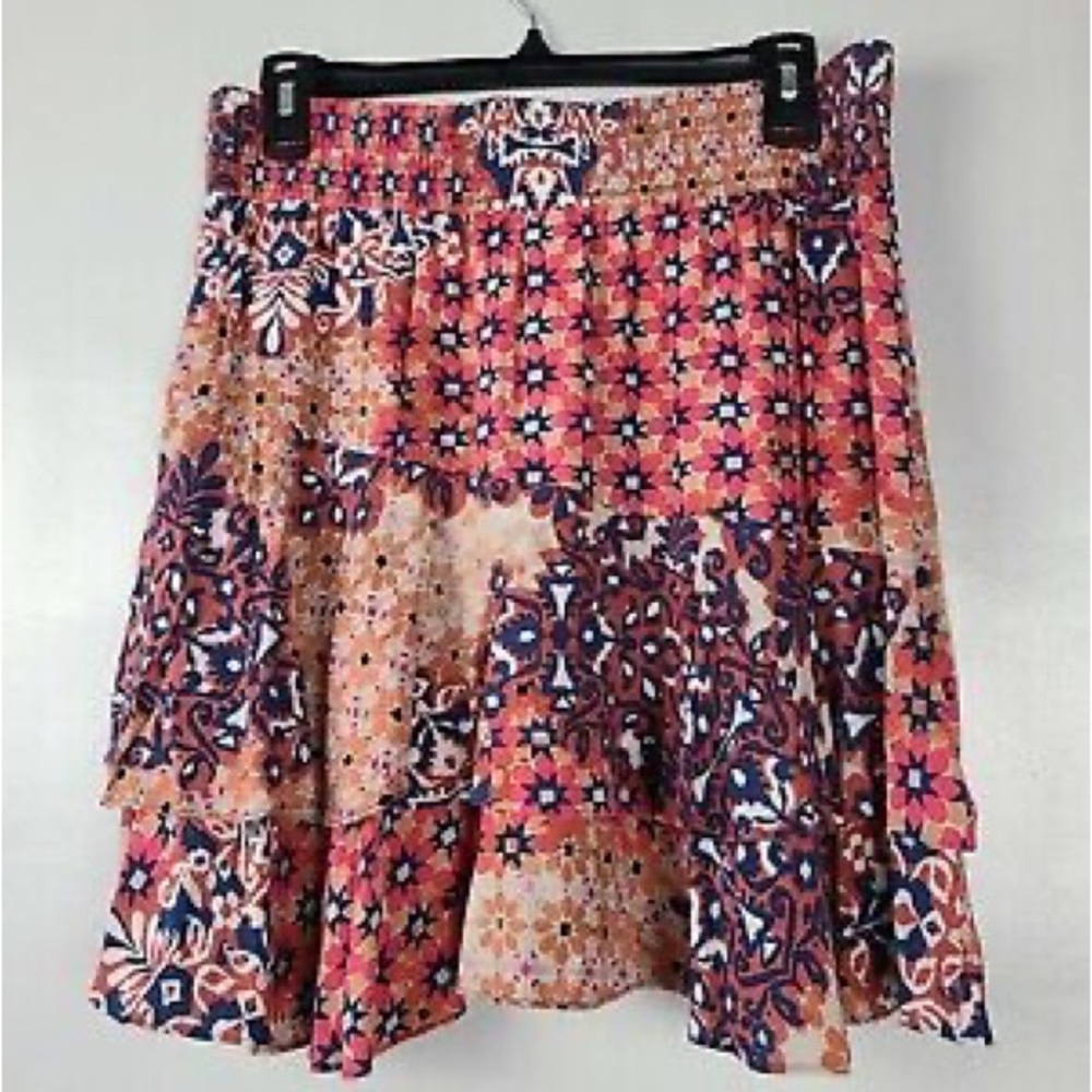 CAbi Isabel tired multicolor mini  skirt